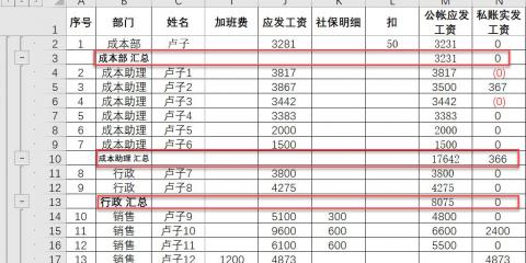 excel表格如何进行分类汇总